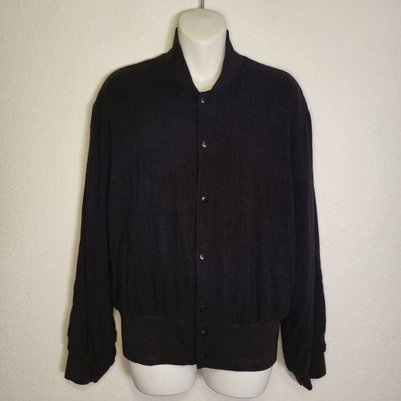 NWT Cameo Black Linen Bomber Style Jacket size XSmall - Picture 2 of 9